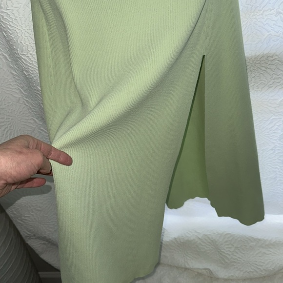 🩷SOLD🩷Maje bateau light green ribbed sweater midi dress 36 XS S - Picture 5 of 16